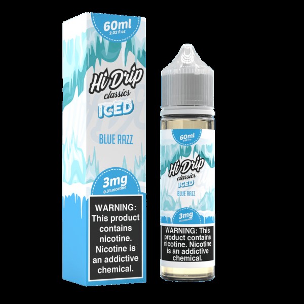 Blue Razz Iced 60ml Vape Juice - Hi Drip