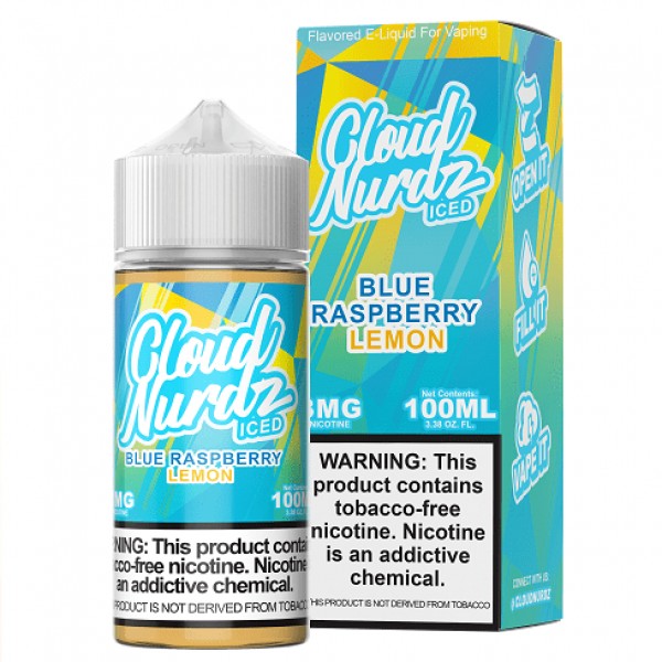 Iced Blue Raspberry Lemon 100ml Synthetic Nic Vape Juice - Cloud Nurdz