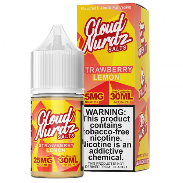 Strawberry Lemon 30ml Synthetic Nic Salt Vape Juice - Cloud Nurdz