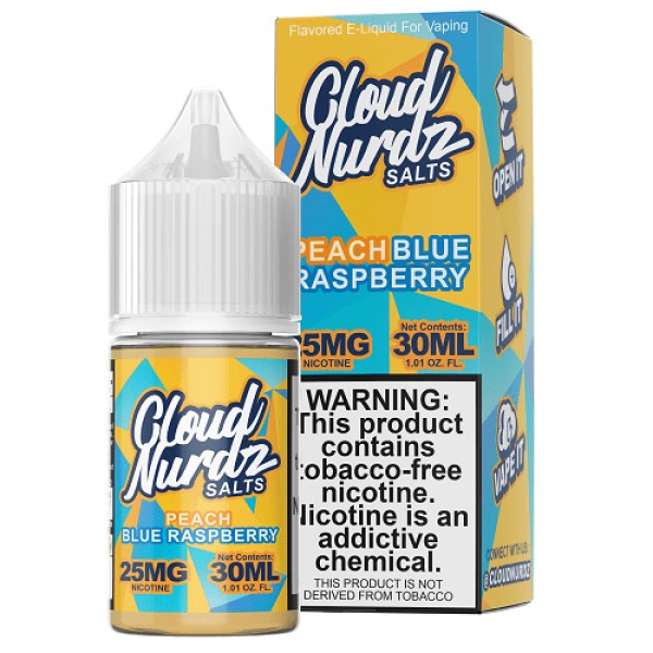 Peach Blue Raspberry 30ml Synthetic Nic Salt Vape Juice - Cloud Nurdz