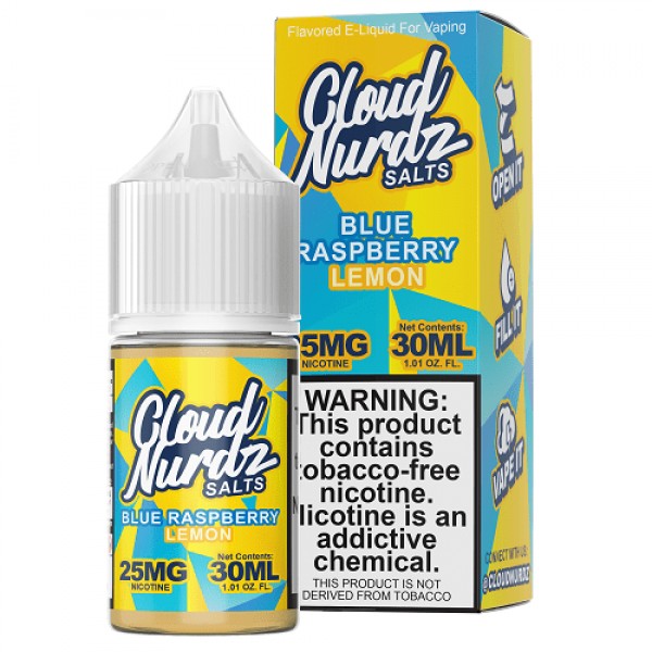 Blue Raspberry Lemon 30ml Synthetic Nic Salt Vape Juice - Cloud Nurdz