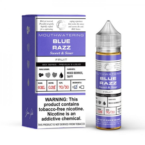 Blue Razz 60ml Vape Juice - Glas Basix