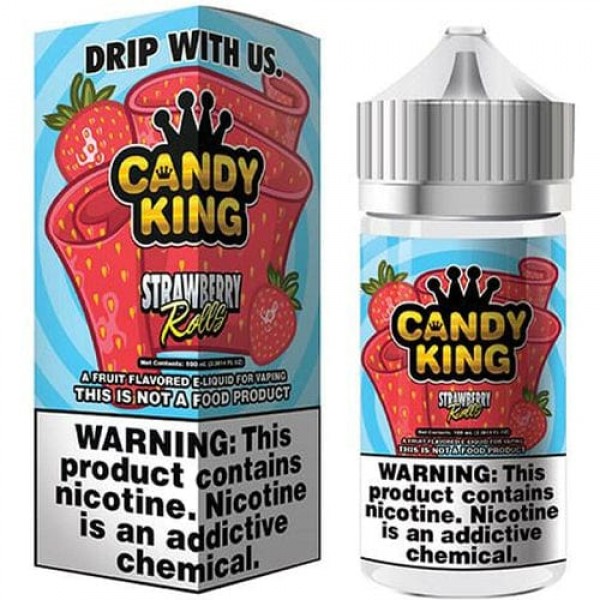 Candy King Strawberry Rolls Synthetic Nicotine 100ml Vape Juice