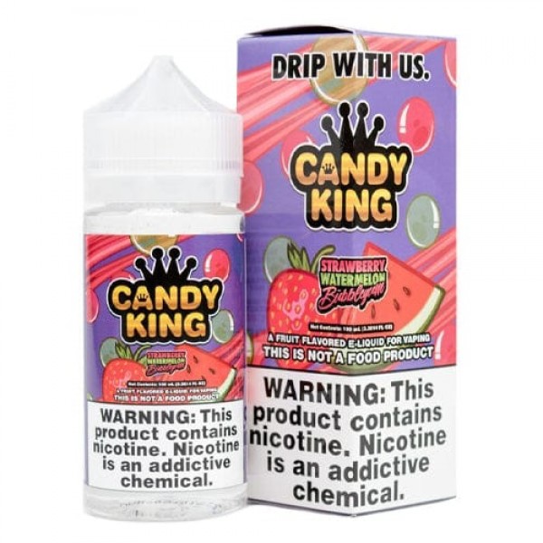 Candy King Strawberry Watermelon Bubblegum Synthetic Nicotine 100ml Vape Juice