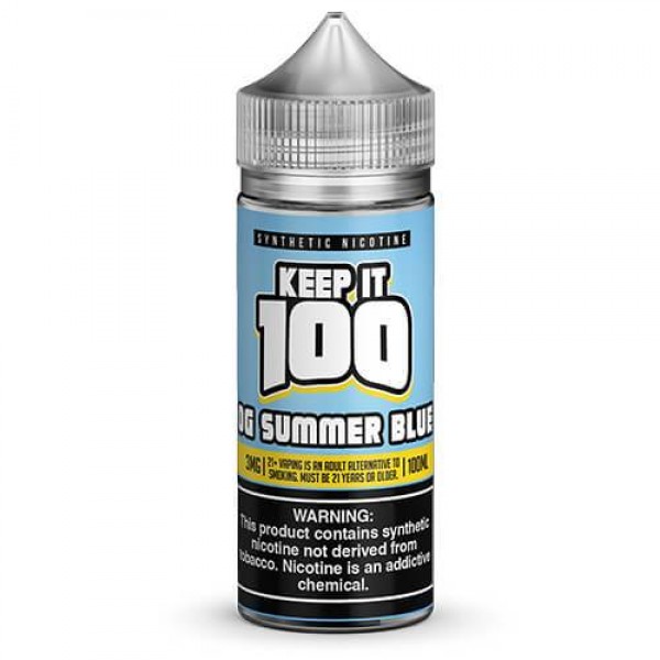 OG Summer Blue 100ml Synthetic Nicotine Vape Juice - Keep It 100