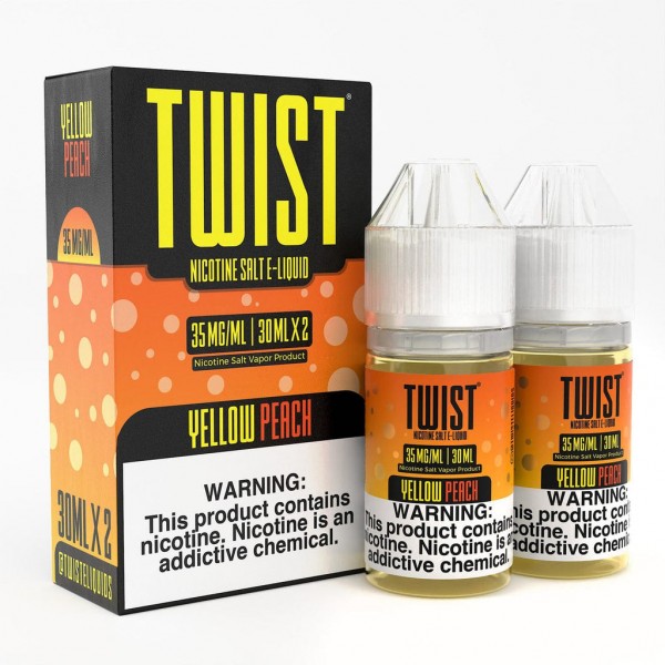 Yellow Peach 2x 30ml Nic Salt Vape Juice - Twist E-Liquids
