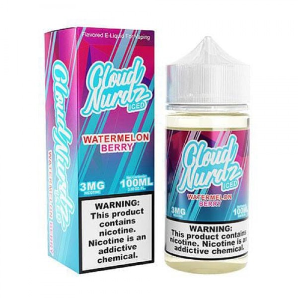 Cloud Nurdz Watermelon Berry Iced 100ml Synthetic Vape Juice