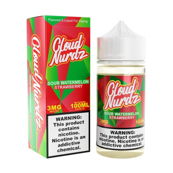 Sour Watermelon Strawberry 100ml Vape Juice - Cloud Nurdz