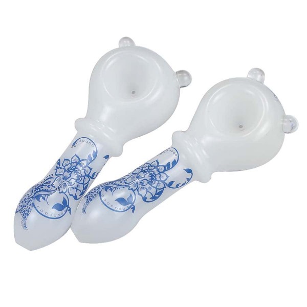 Blue & White Porcelain Styled Hand Pipe