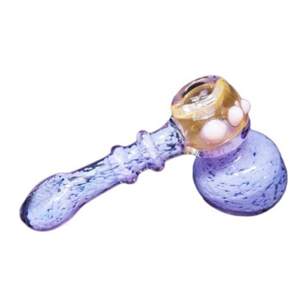 Purple Handmade Hammer Glass Pipe w/ Accents