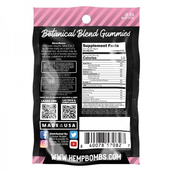 Hemp Bombs Botanical Blend CBD Gummies