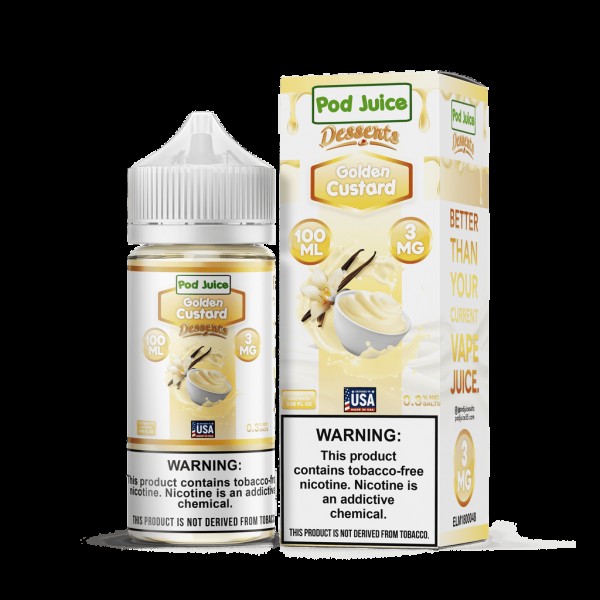 Pod Juice Desserts Golden Custard TF 100ml Vape Juice