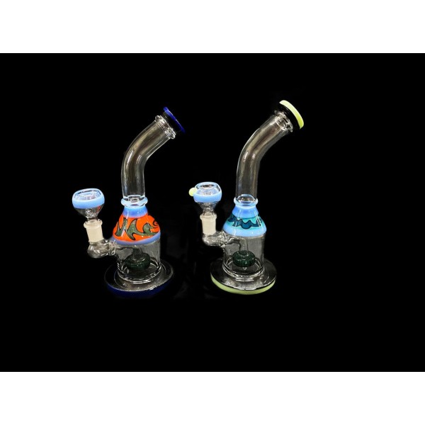 8.5" Colored Handmade Glass Bong w/ Mini Showerhead Perc