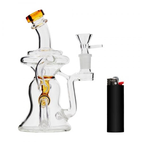 7" Glass Recycler w/ Color Accents