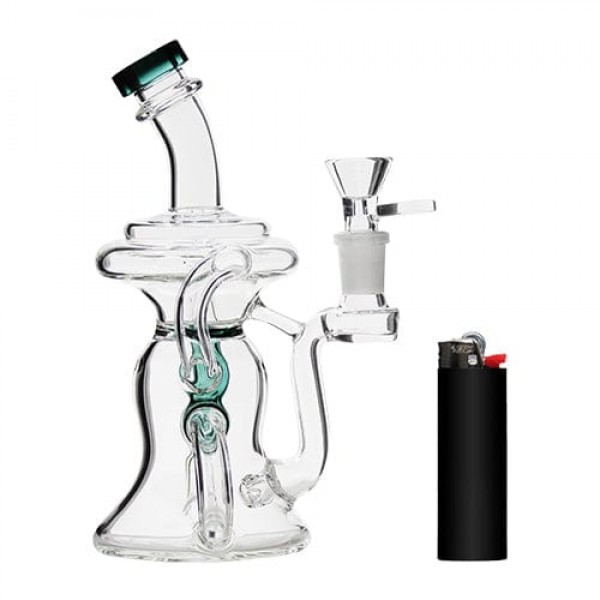 7" Glass Recycler w/ Color Accents