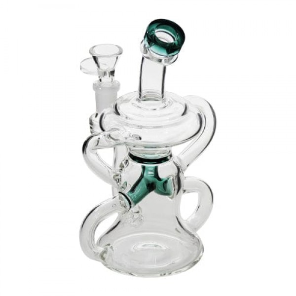 7" Glass Recycler w/ Color Accents